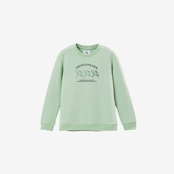 【網路獨家款】女裝-刺繡標語長袖圓領大學T-薄荷綠色