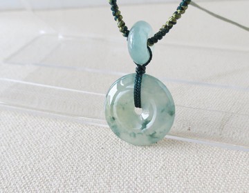 本命年【歲歲平安】冰飄花翡翠絲光編織項鍊*SA26*招財、防小人