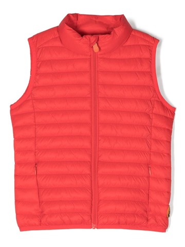 Save The Duck Kids - high-neck padded gilet - kids - Nylon/Nylon/Polyester - 8 yrs - Red