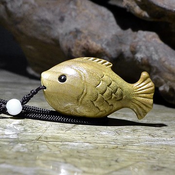 紅豆杉陰沉木金絲楠木雕魚項鏈毛衣鏈掛件掛墜吊墜車鑰匙扣手把件