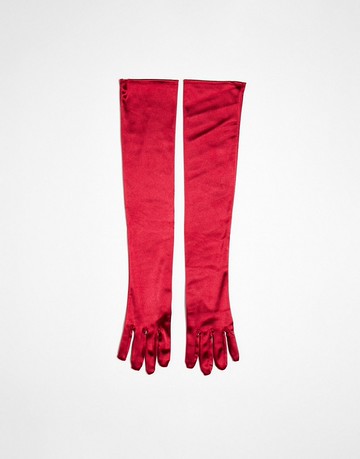 My Accessories London Halloween long satin gloves in red