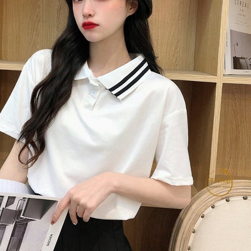 ポロシャツ レディース 半袖 夏 カットソー 襟付き カジュアル 可愛い トップス 21 お中元 通販 Lineポイント最大0 5 Get Lineショッピング