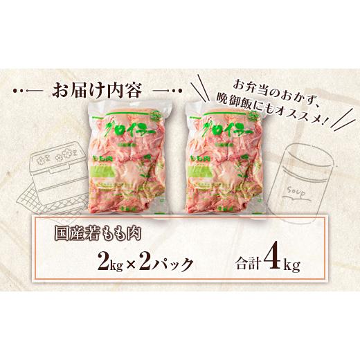 ふるさと納税 宮崎県 新富町 国産若鶏もも肉 合計4kg 鶏肉 九州産