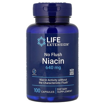 Life Extension, 無潮紅煙鹼酸膠囊，640 毫克，100 粒膠囊
