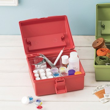 日本 天馬 HACOTTO 方形多功能PP手提式收納工具箱 4色可選 - 湖水藍