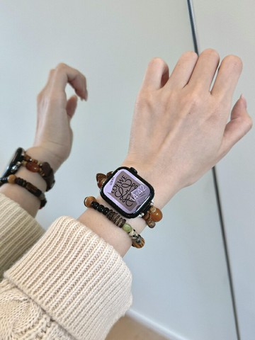 0蘋果手表s9天然石applewatchse新中式8女7小眾