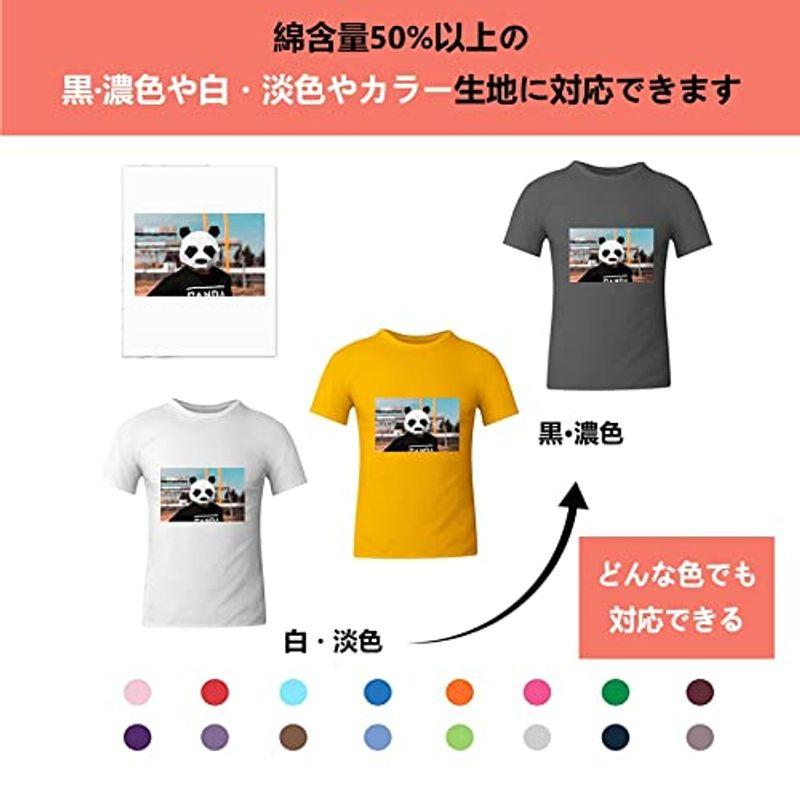 A-SUB アイロンプリントシート Ｔシャツ転写紙 熱転写 濃色カラー生地用 10枚入り インクジェット 洗濯に強い カッティングマシン使用