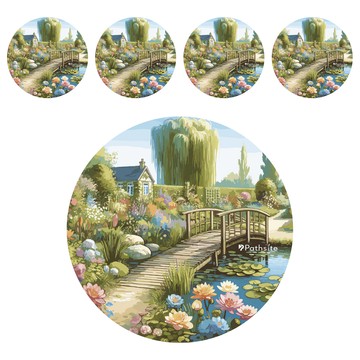 翠橋 軟杯墊 PU皮革聚酯纖維天然橡膠  10 x 10cm  5個