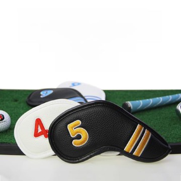 高爾夫鐵桿套雙杠數字鐵桿保護套防水料球桿帽套桿頭套9個/組2色