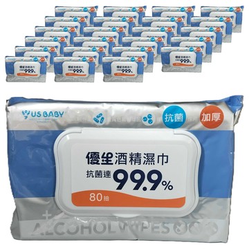 US BABY 優生 酒精濕巾  1入  24包