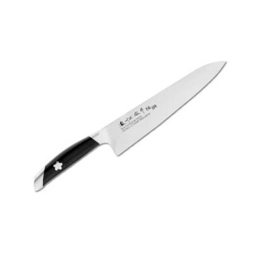 日本製 濃州正宗作 櫻花紋鉬釩鋼牛刀 21cm(日本菜刀 櫻鋼 萬用刀 料理刀 主廚刀)