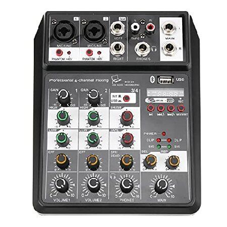 Dilwe Mini Audio Mixer, USB Audio Compact Mixer, DSP Mixing Console Mixer Sound Channel with Sound Board for PC Recording Singing