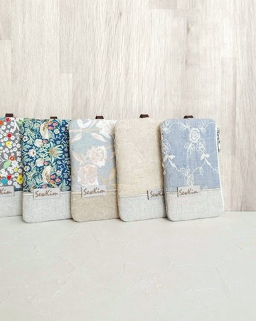 【FCI/票卡證件小包】丹寧 刺繡 布的金繼 日本布 法國銀蔥
