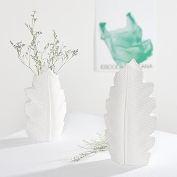 現代簡約楓葉花瓶陶瓷創意擺件客廳插花餐桌插花輕奢高級感仿真花