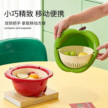 🛒臺灣24h🌳可愛水果造型瀝水籃廚房收納神器新款加厚瀝水果盆立式不積水