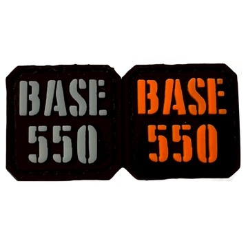 BASE 550 臂章 Set 2個  黑底黑字 + 橘底橘字