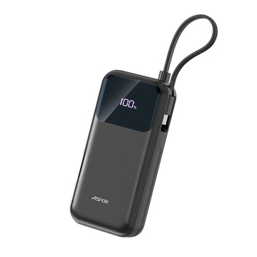ASPOR 自帶線30W快充行動電源A361-10000mAh(37wh)