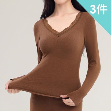 【enac 依奈川】3件組 現貨 暖感絲絨V領無痕保暖上衣/Bra T/無鋼圈內衣/保暖背心/保暖內衣(隨機/※)
