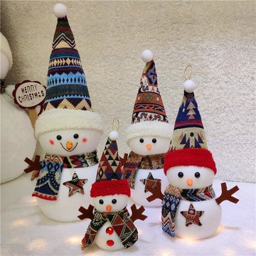 聖誕節裝飾品北歐風民族風可愛聖誕雪人娃娃公仔商場櫥窗場景佈置