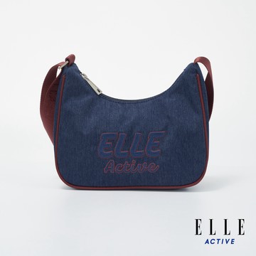 【ELLE ACTIVE】法式運動風半月斜背包-牛仔藍 (EA25A1FB601-35)