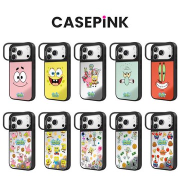 鏡頭框支架Magsafe磁吸CASEPiNK海綿寶寶17Pro手機殼適用鏡面iPhone16Pro蘋果15Promax派大星14防摔保護套女