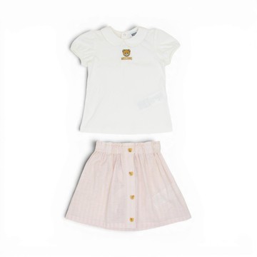 MOSCHINO Kids  GB 兩件組-短袖T恤吊帶裙