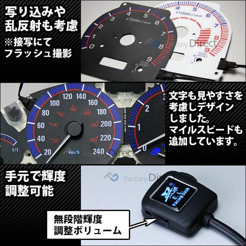 el-ho07bk ブラックパネル StepWGN ステップワゴンRF3 4 (後期) HONDA ホンダ ELスピードメーターパネル  レーシングダッシュ製 (車 RF3 ステップワゴン カスタ | LINEブランドカタログ