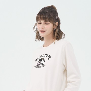 GIORDANO 女裝長袖大學TEE matsui聯名系列 - 01 奶白