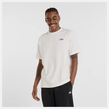 NEW BALANCE 短T NB 米白 刺繡574 純棉 短袖 男 MT51962SST