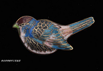 景泰藍銅胎回流老貨宮廷手工藝掐絲琺瑯擺件翠鳥印泥盒首飾盒粉盒