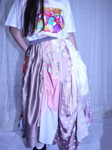 2way MIX 設計裙6011WPK MEIKEIIN handmade