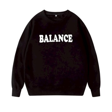 【現貨】BALANCE寬鬆落肩大學t Oversize衛衣 內刷毛保暖衛衣 簡約字母印花 情侶衛衣 男女同款