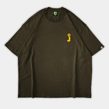 微笑金盃寬版短T-可可棕/灰藍/霧灰藍/軍綠/黑色/白色