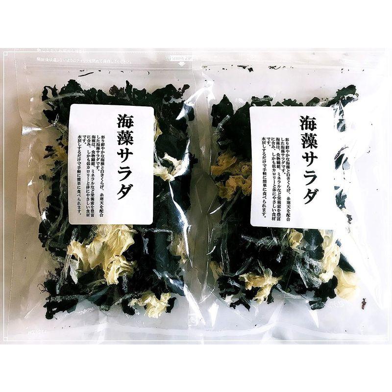 五種類の海藻サラダ（わかめ・赤つのまた・白きくらげ・茎わかめ・赤のり）50g×2個セット