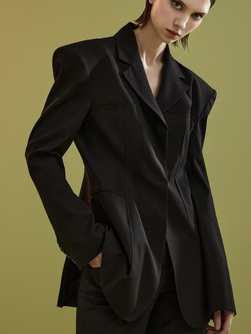 Corset-Style Single Regular Fit Jacket (MBDJ049)