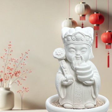 開運公仔 招財納福土地公公 小盤套組 財神爺 精緻台灣文創禮品