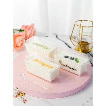 食品級PS一次性帶蓋方形加厚慕斯杯布丁果凍酸奶蛋糕硬塑料甜品杯