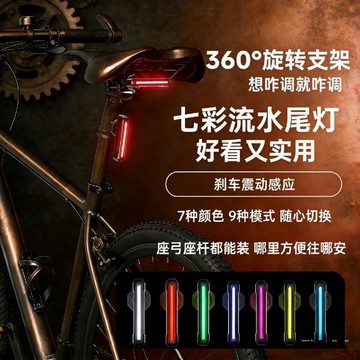 桃園出貨🍂最新自行車尾燈公路騎燈充電警示燈夜騎感應剎車騎行超長續航