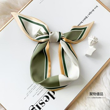 雙面尖角絲巾女細窄長條絲帶多功能韓版百搭裝飾小領巾【聚物優品】