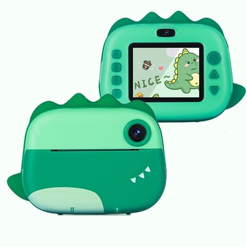 新款小恐龍迷你拍立得照相機可拍照可打印高清雙攝學生【Snowbelle優選】