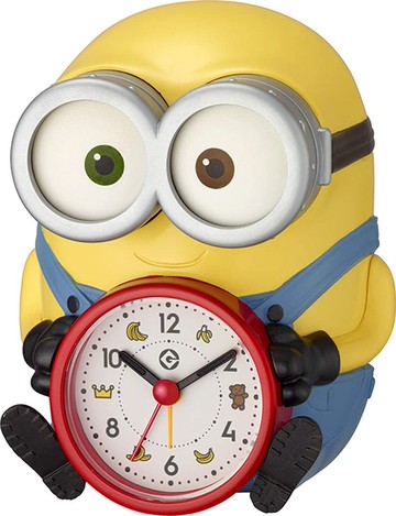 日本代購 空運 RHYTHM 小小兵 鬧鐘 時鐘 MINION 立體 造型 鬧鈴 4種鈴聲 4REA30ME33