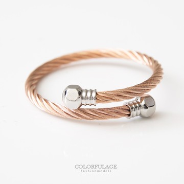 手環 極簡個性單品 立體螺絲帽造型黑色螺旋鋼索手環手鍊【NA248】抗過敏抗氧化