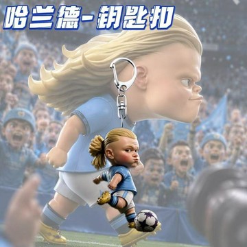 小紅書同款哈蘭德足球周邊亞克力掛件可愛卡通鑰匙扣包包掛飾禮物