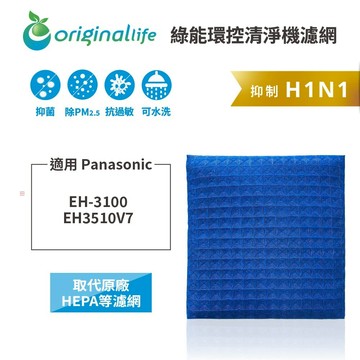 適用Panasonic：EH-3100、EH3510V7【Original Life】沅瑢 長效可水洗★超淨化PRO空氣清淨機濾網