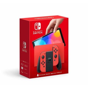 【任天堂 Nintendo】Switch OLED 主機 瑪利歐 亮麗紅 台灣公司貨