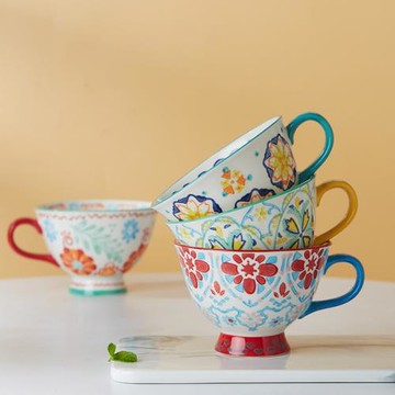 早餐杯家用歐式創意大容量燕麥牛奶杯單個麥片碗可微波陶瓷馬克杯