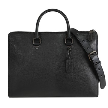 COACH 經典LOGO荔枝皮革兩用包/公事包(黑)