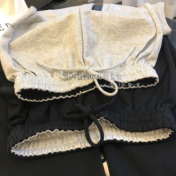 帥氣運動風~老款返單！敲顯瘦~大口袋高腰抽繩束腳休閑薄款衛褲女