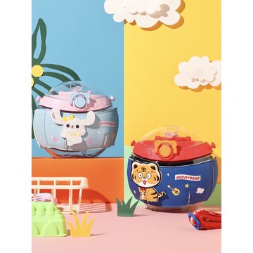 杯具熊動物星球水杯兒童夏季學飲杯大容量男女學生幼兒園透明水壺