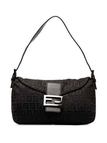 Fendi Pre-Owned - 2000-2015 Zucchino Double Flap shoulder bag - women - Canvas - One Size - Black